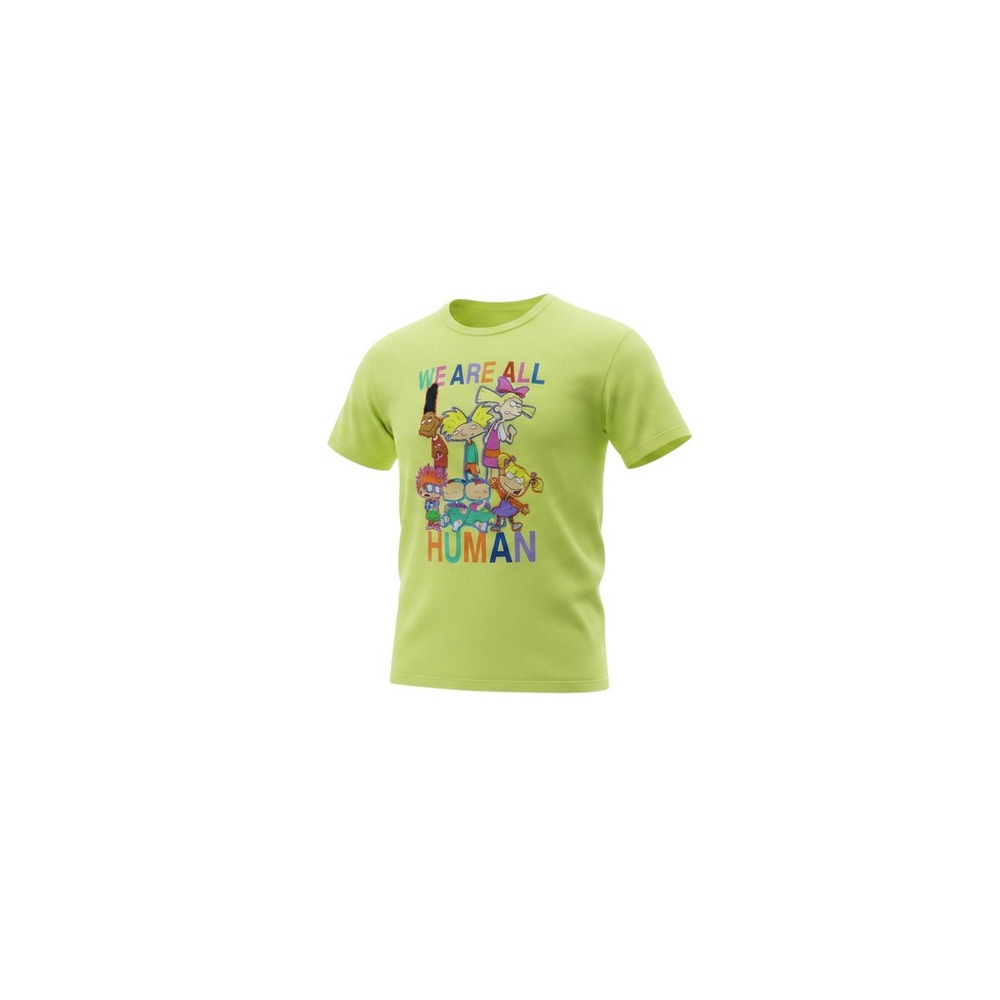 Nickelodeon Graphic Tee Mens L Yellow New We Are All Human Rugrats Hey Arnold